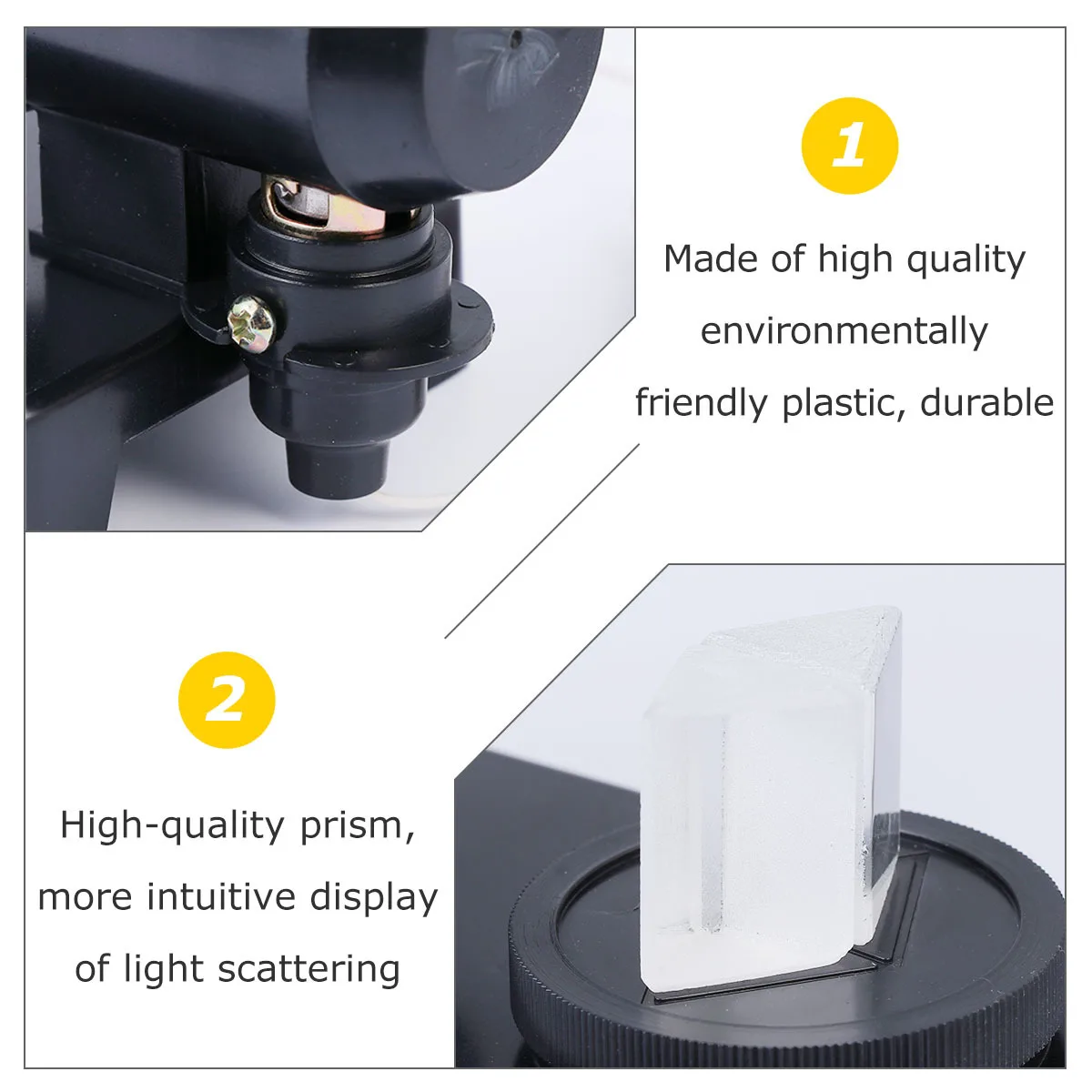 

1Set Optical Teaching Apparatus Glass Triple Prism for Physics Experiment Photography Dispersion Demonstration