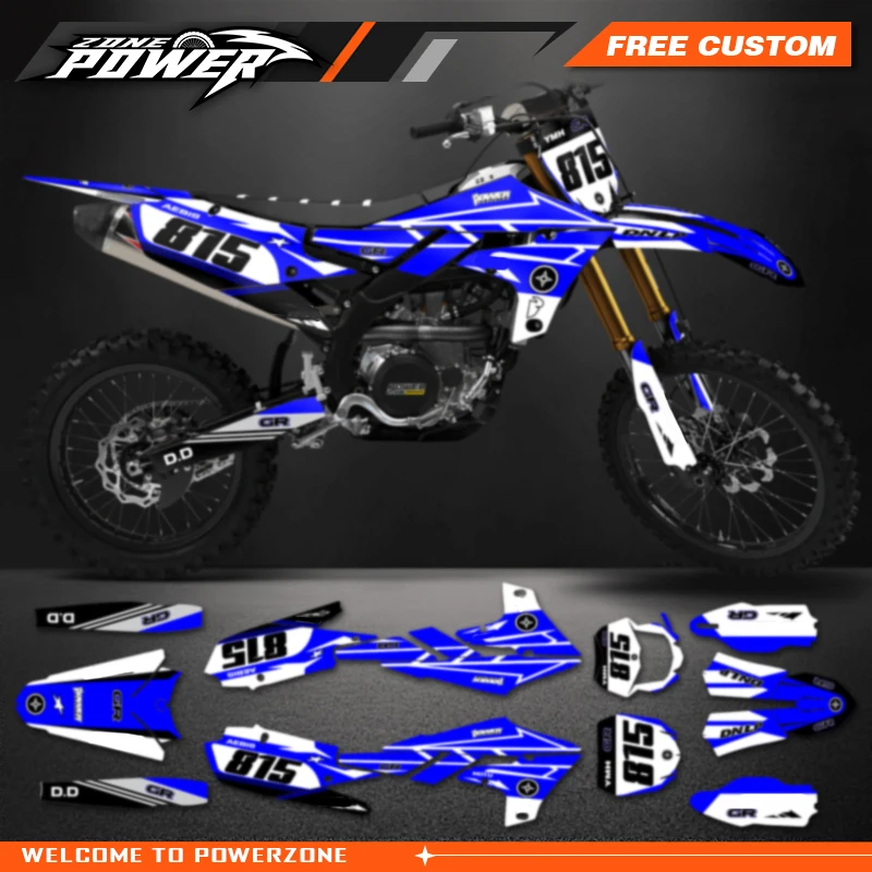 Powerzone For Yamaha YZF250 19-23 YZF450 18-22 WRF450 19-22 WRF250 20-23 Custom Backgrounds Graphics Decals Sticker Kits