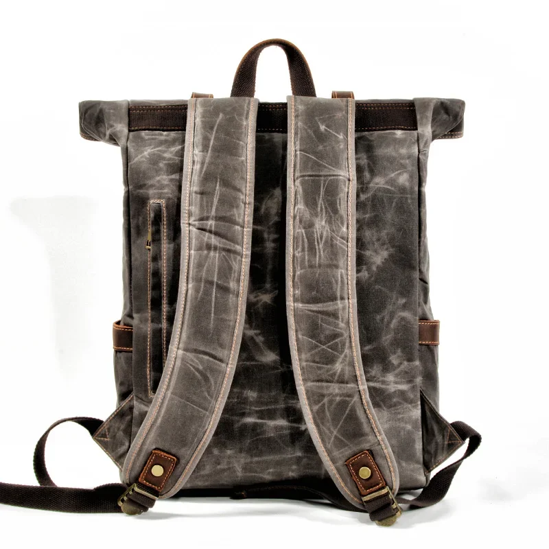 Europe Canvas Leather Backpacks Mens 15\