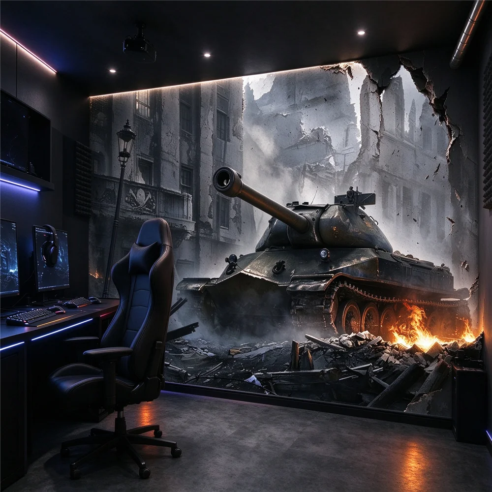 Custom tanks hobby photo wallpaper papel de parede 3D art wallpaper restaurant sofa backdrop 3d mural wallpaper home decoration
