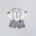 Grey suspenders pant