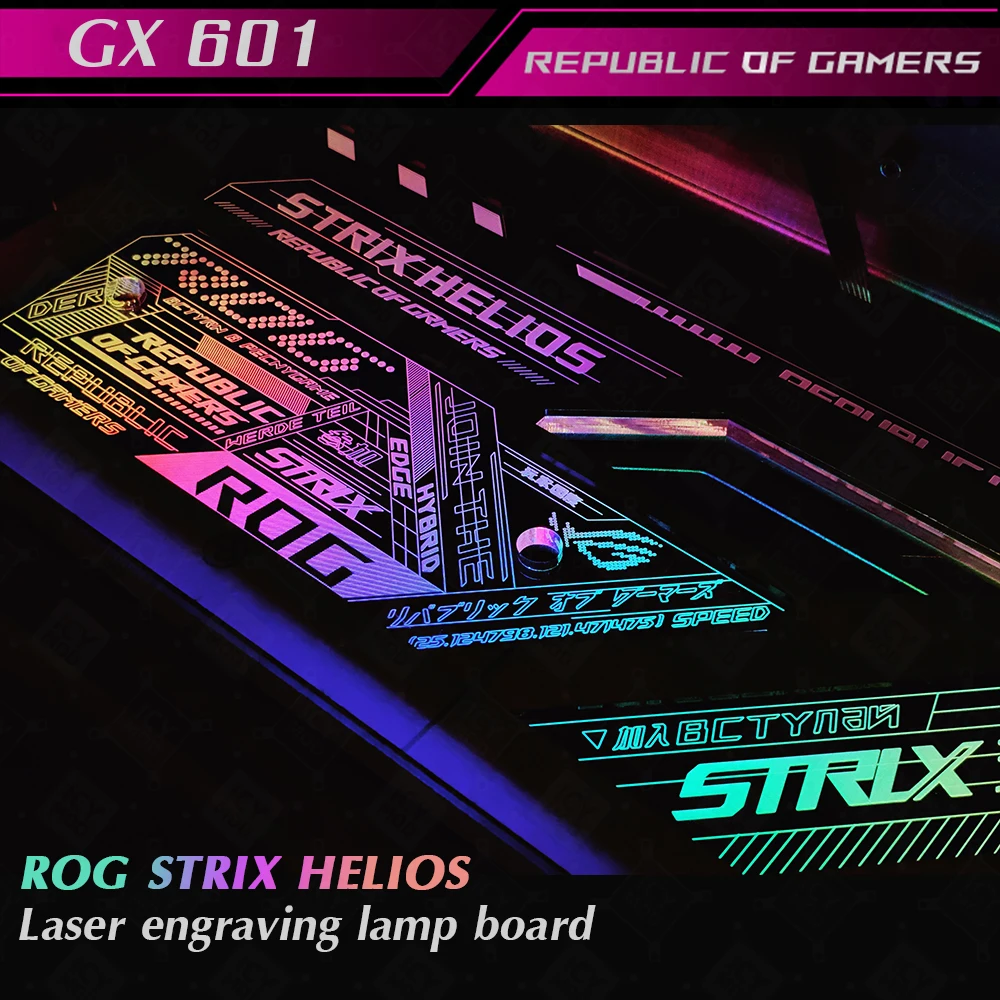 ASUS GX601 Case Panel ARGB Laser Engraved Lighting Plate ROG Strix Helios Refit Custom PC MOD Gabinete Shroud