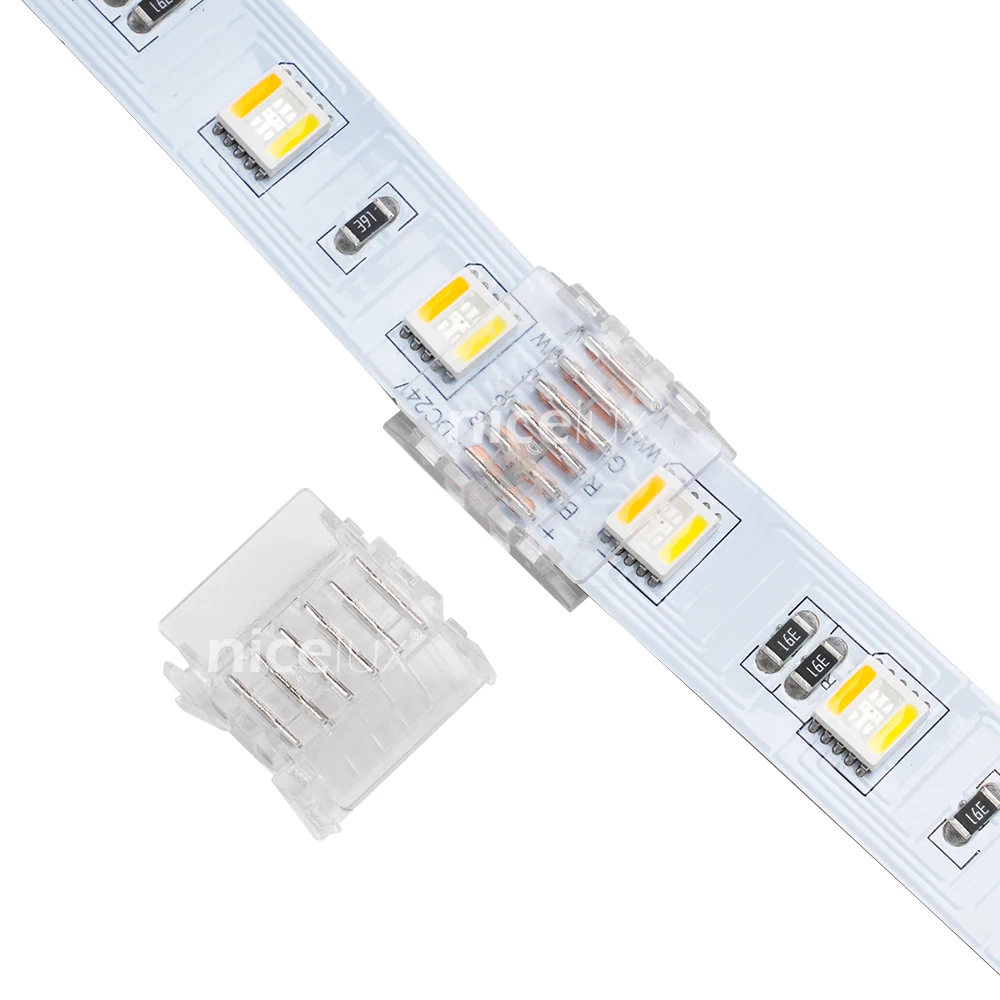 5050 Rgbcct Connector 10mm 12mm LED Lights Strip Joints Right Angle Connector 6 Pin LED Connector Used For 6-Pin SMD Strips