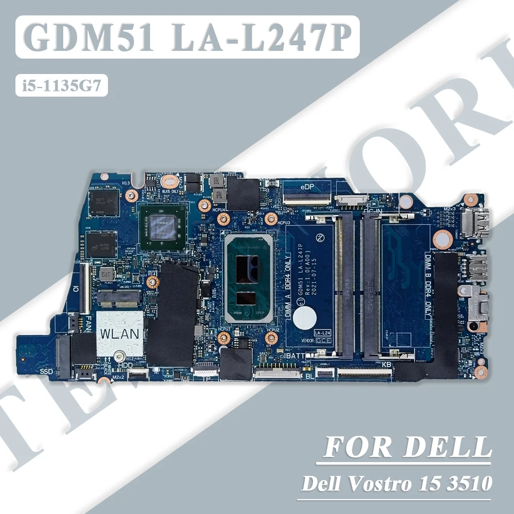 

Материнская плата для ноутбука Dell Vostro 15 3510 i5-1135G7 N17S-G5-A1 2 ГБ MX350 LA-L247P 0C7FGH