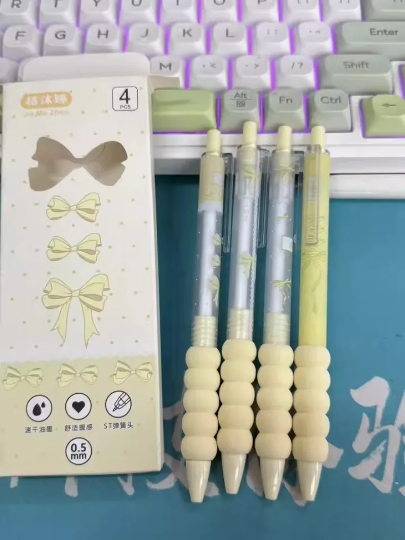4Pcs Creative Kawaii Gel Pen Fashion Writing Smooth Quick-Drying Soft Sponge Pen Office Supplies Student Stationery Gifts
