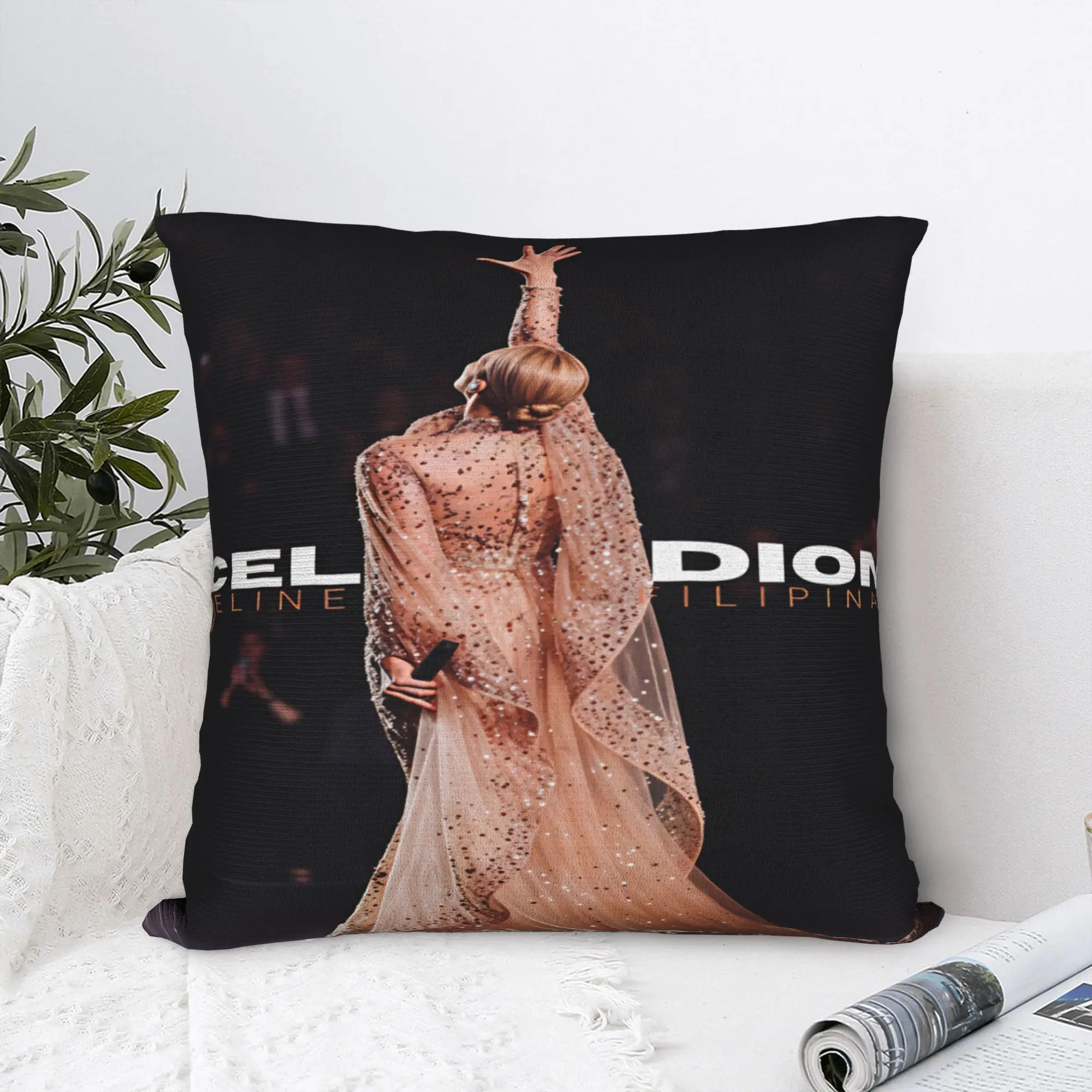 Celines Dions Paris 2026 Pillow Case  Custom Pillow Cover Kawaii Cushion Cover For Couch Sofa Bedroom