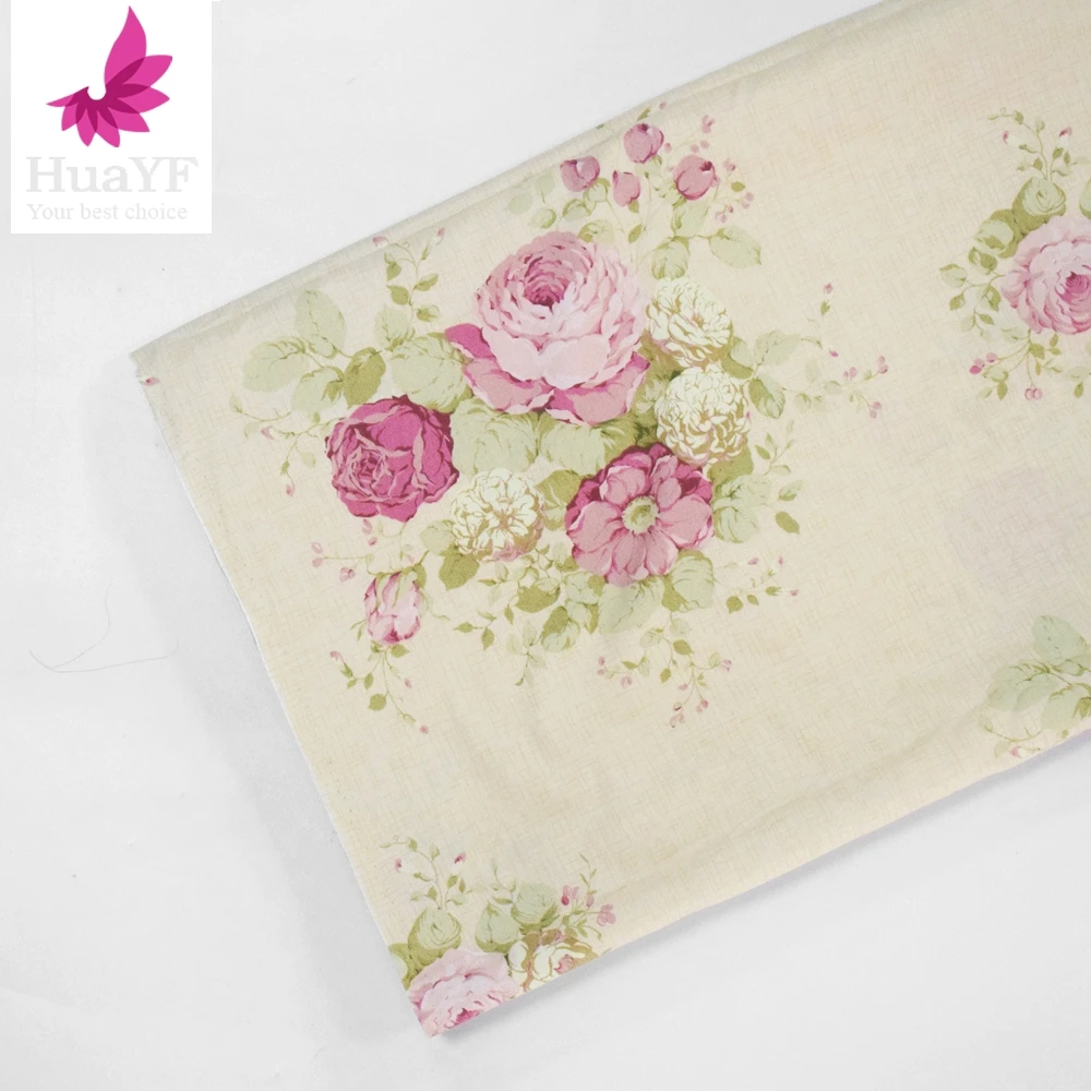 160x100cm Big Rose Printed Twill Weave Cotton Fabric,Patchwork Cloth,DIY Quilting Sewing Material