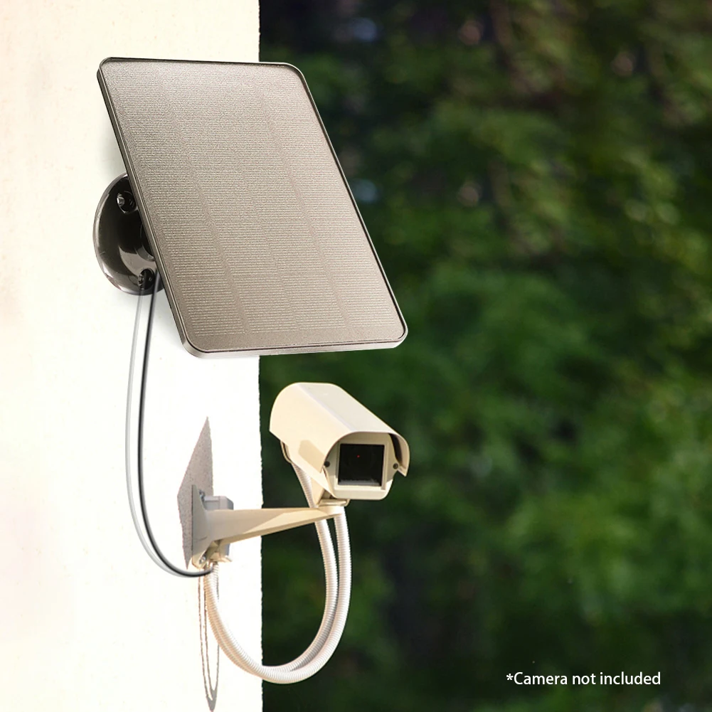 Pannello solare 10W 5V Staffa regolabile 360 Caricatore per telecamera di sicurezza IP monocristallino Supporto da parete per telecamera campanello intelligente