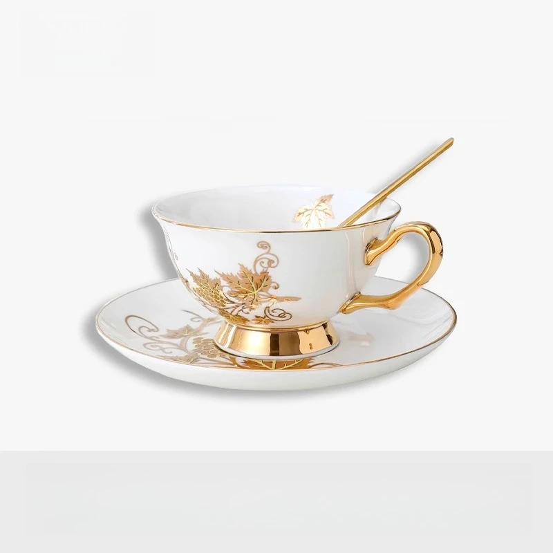 

Light Luxury Bone China Coffee Cup Gift Box Set, Exquisite Afternoon Tea Cup, High-end Flower Tea Cup, Dish Gift