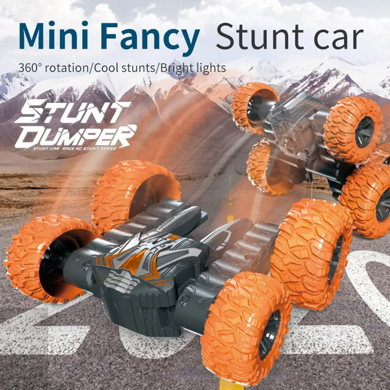 Mini Fancy Rolling Car 2.4G remote control, Cool Stunts Flip 360° Standing Rotation Stunt Dumper R/C Toy,Family Exercise Balance