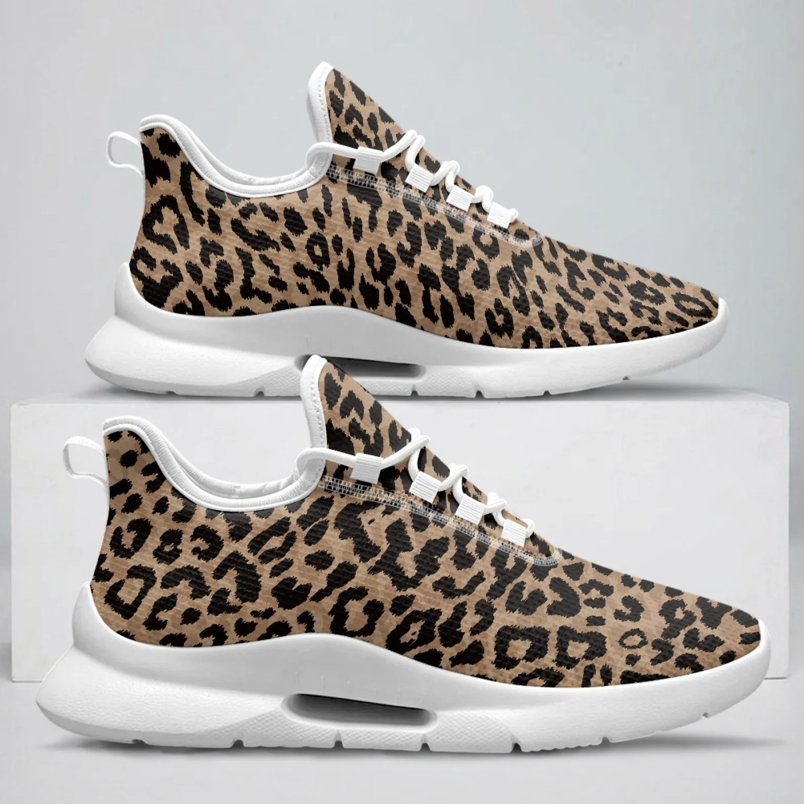 XIXIRIMIDO Women's Lace-up Casual Shoe Nurse Shoes Women's Sandals Men's Sneakers and Casual Shoes Tenis Feminino Leopard Print