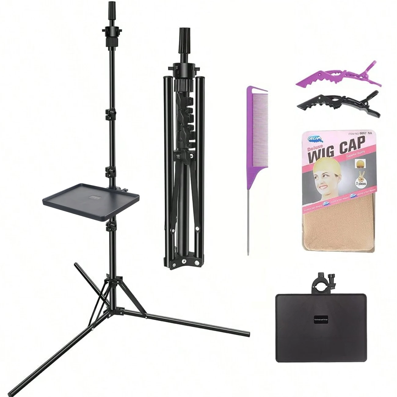 

Foldable Mannequin Head Stand, Upgrade Adjustable Wig Stand Tripod, Metal Mannequin Stand For Cosmetology Hairdressing Training