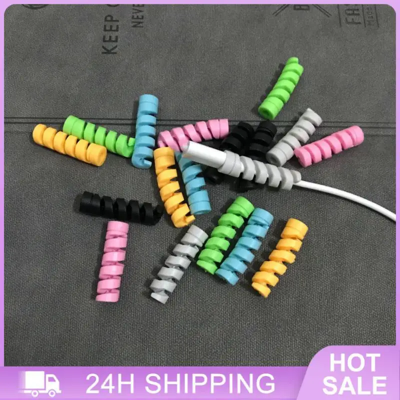 ตัวช่วยประหยัดที่ชาร์จแบตเตอรี่โทรศัพท์สำหรับโทรศัพท์ที่ใช้ในที่ยึดสายเคเบิลคลิปม้วนสายเคเบิลอเนกประสงค์อุปกรณ์ช่วยประหยัดสายชาร์จโทรศัพท์