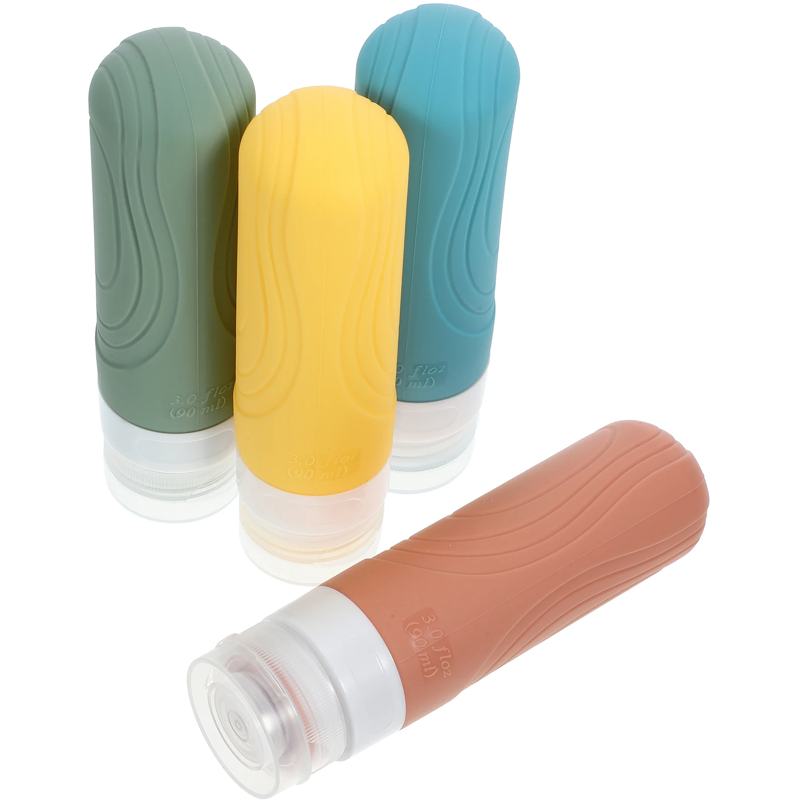 

4pcs Travel Toiletry Empty Shampoo And Conditioner Bottles Set Leakproof Silicone Shampoo Conditioner Bottles Refillable