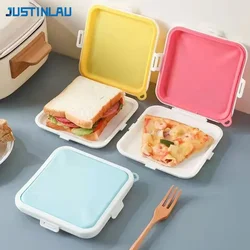 JUSTINLAU Sandwich Crisper Toast Storage Box Portable Sandwich Bread/Toast Storage Box Reusable Microwave Lunch Food Container