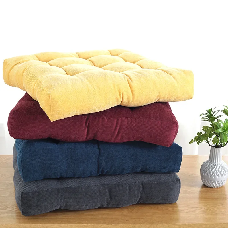Thick Solid Corduroy Seat Cushion Soft Cozy Pouf Ottoman for Balcony Living Room Autumn and Winter Warm Hip Pad for Long Sitting