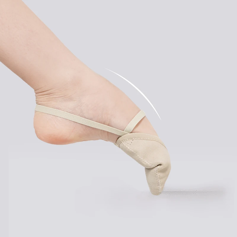 النساء المهنية الفني الجمباز أحذية الكبار نصف القدم أحذية الفتيات الجلد المدبوغ شبه النخيل أحذية كشط الباليه الرقص تو الشقق