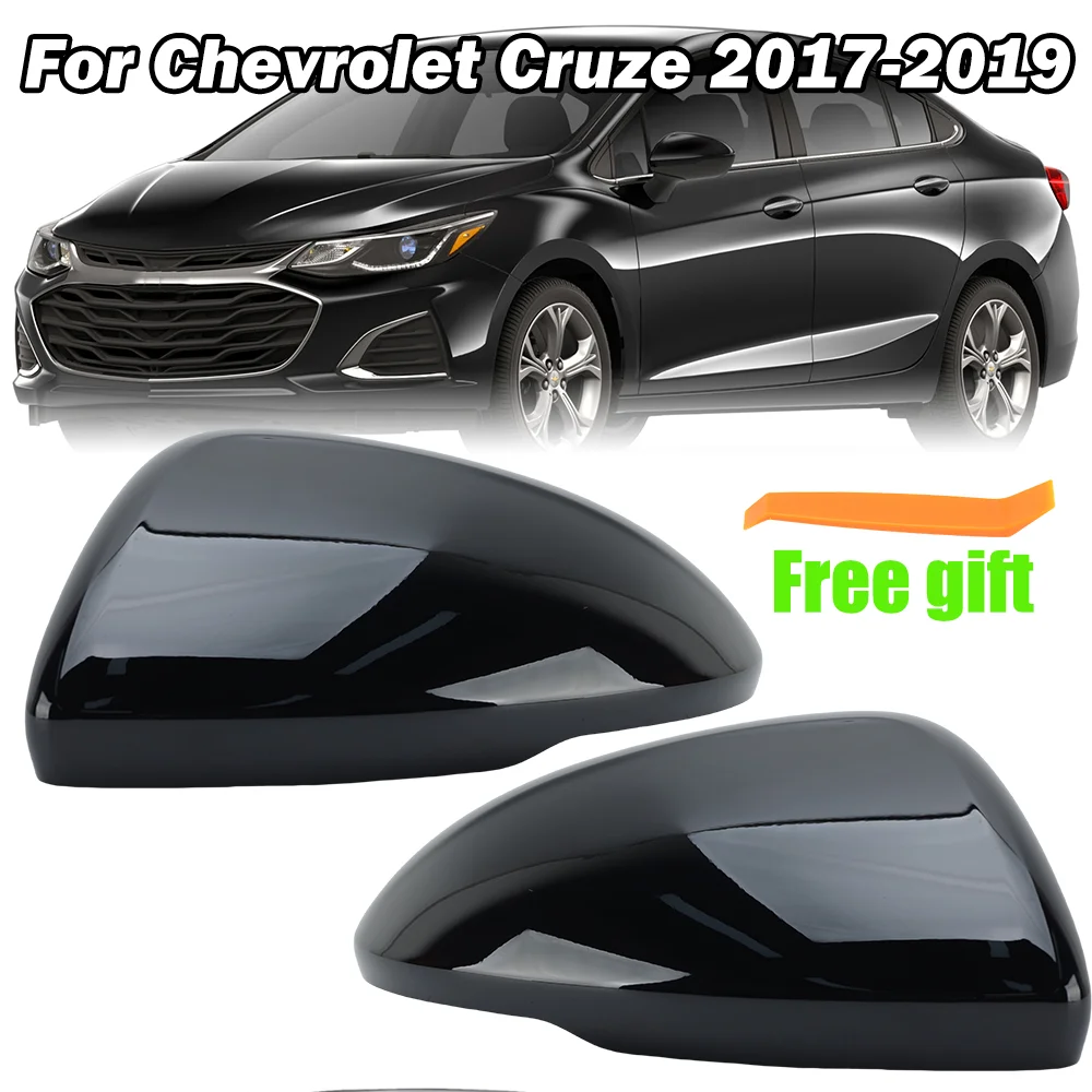 

Rearview Mirror Cover Cap For Chevrolet Cruze 2017-2019 Glossy Black With Buckle Wing Side Door Mirror Cover Cap Car Accessories