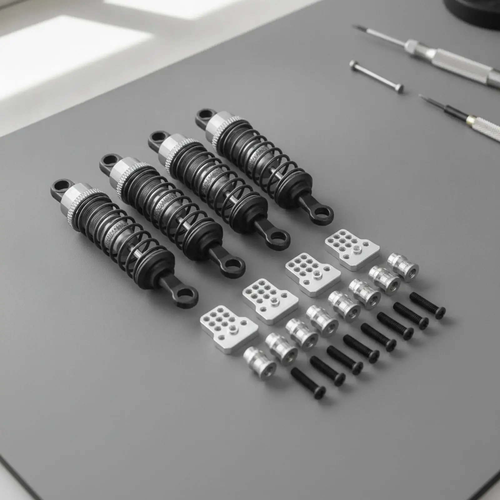 RC Vehicle Shock Absorber Metal Body Coil over Spring Preload Adjustable Hydraulic Damper for 1/12