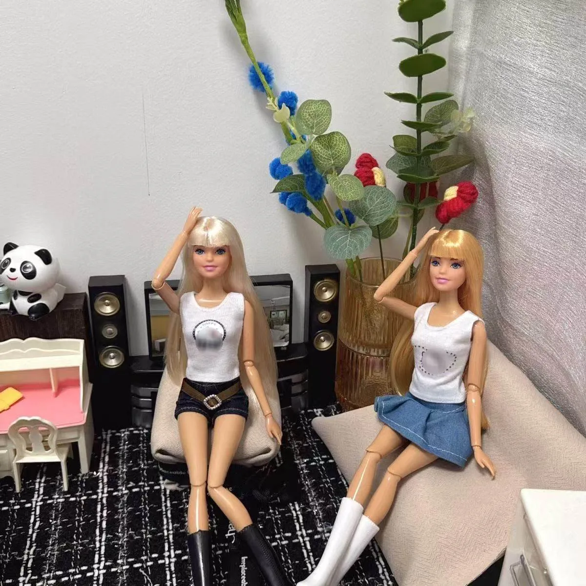1/6 스케일 개성 있는 앞머리가 있는 소녀 BABI 공주 인형 30cm 인형 관절 가동 가능한 달콤한 핫티 의상 세트 놀이 집 드레스업 장난감