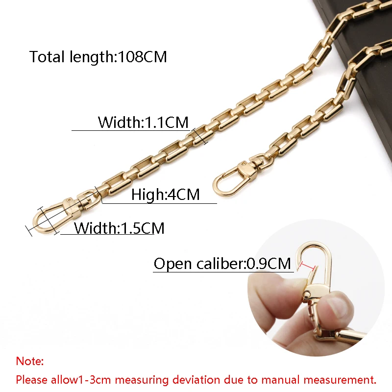 TINBERON DIY Bag Metal Chain Strap Quality Metal Shoulder Straps High-grade Hardware Bag Chain Accessories Women Bag Chain Strap