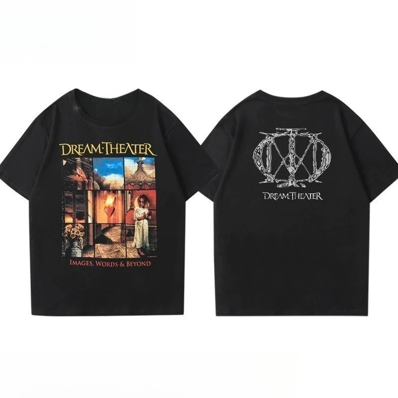 Rock and Roll Band Camisetas Homens e Mulheres Dream Theater Dream Theater Pesado Algodão High Street Impressão Manga Curta