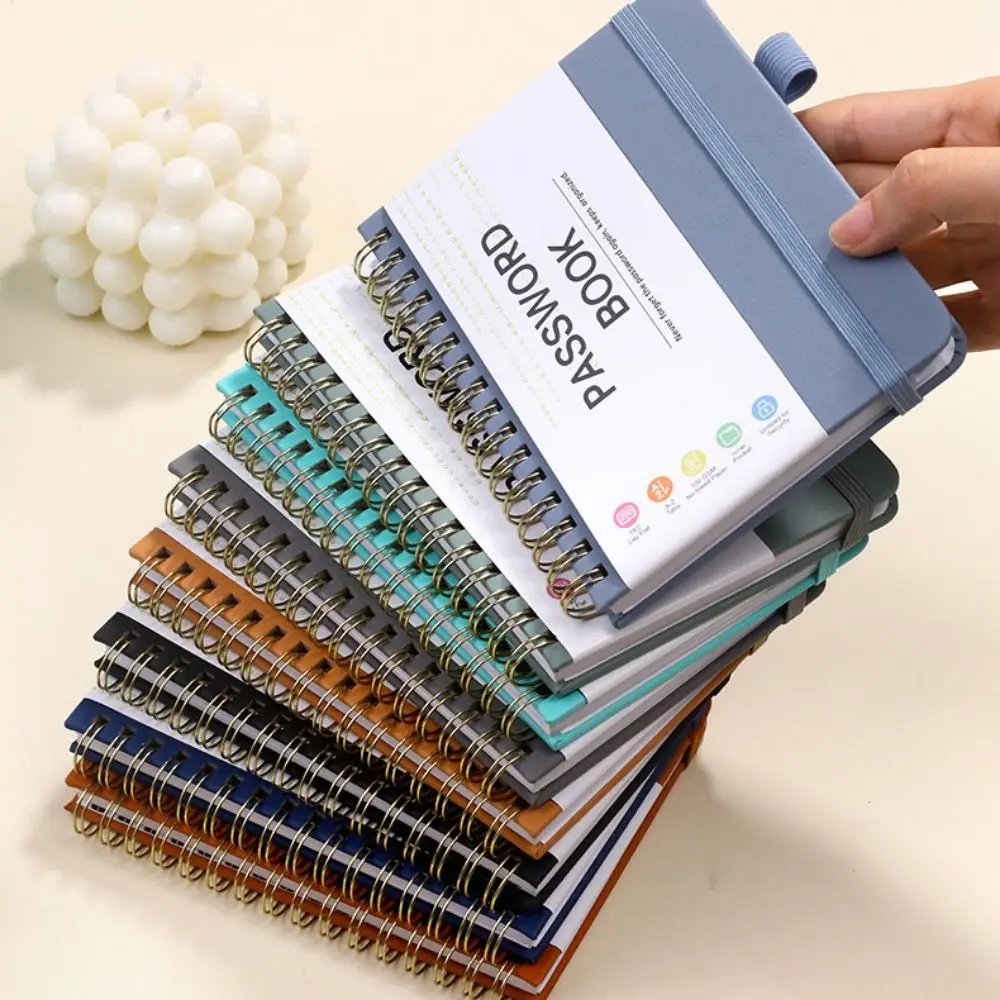 ด้วยแท็บตัวอักษร Pocket Password Keeper Book Coil Book พร้อม Penholder Password Keeper Notebook Saving Website Logins