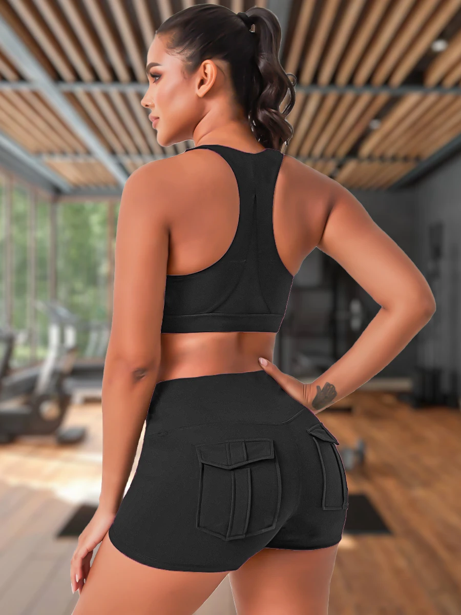 Tights With Pockets Women's Fitness Shorts Pilates Leggings Outdoor Yoga Casual Sports Naked Feel Compression Lady Gym Clothing