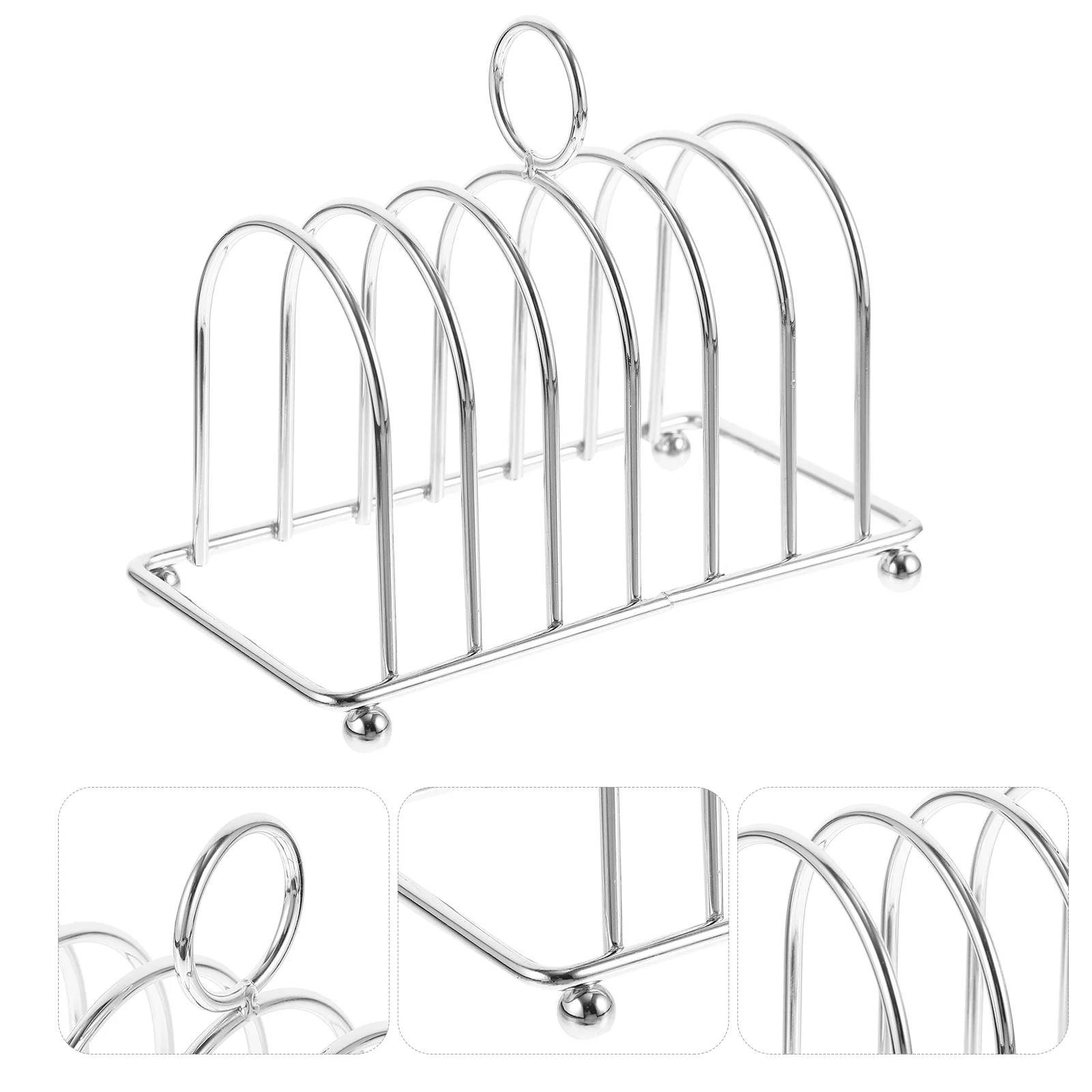 

Bread Rack Metal Toast Stand Reusable Holder Coffee Filters Bracket Countertop Household Iron Plating Grill Tools