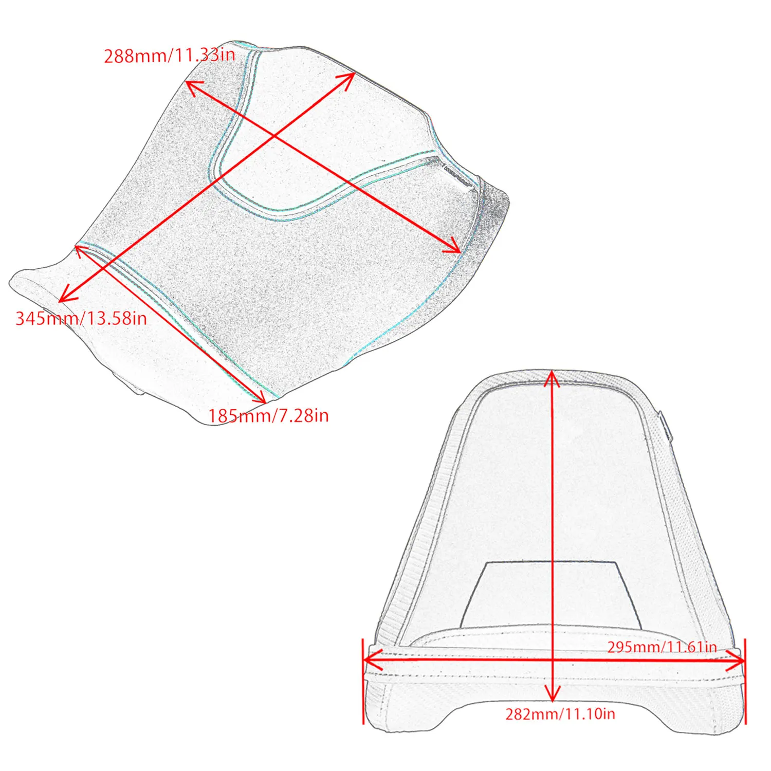 WOLFLINE Driver Passenger Double Seat for Honda CBR650R CB650R 650 2024-2025 Front & Rear Seat Cushion for Long Rides,Upgrade