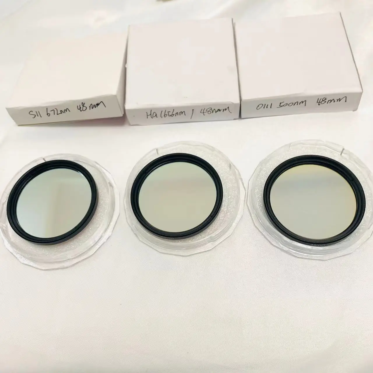 3Pcs Total 48mm 2 inch Lens SII 672nm OIII 500nm Ha 656nm Narrow Bandpass Filter Glass For Telescope Astrophotography