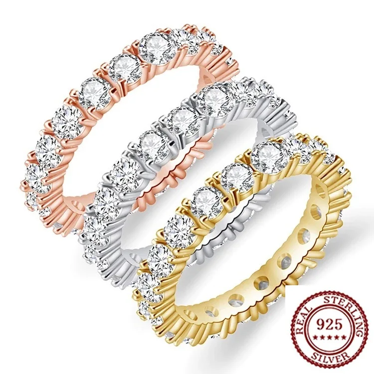 

2025 New Trend 925 Sterling Silver Classic Temperament, Grand and Fashionable Classic Women's Wheel Set with Zircon Ring