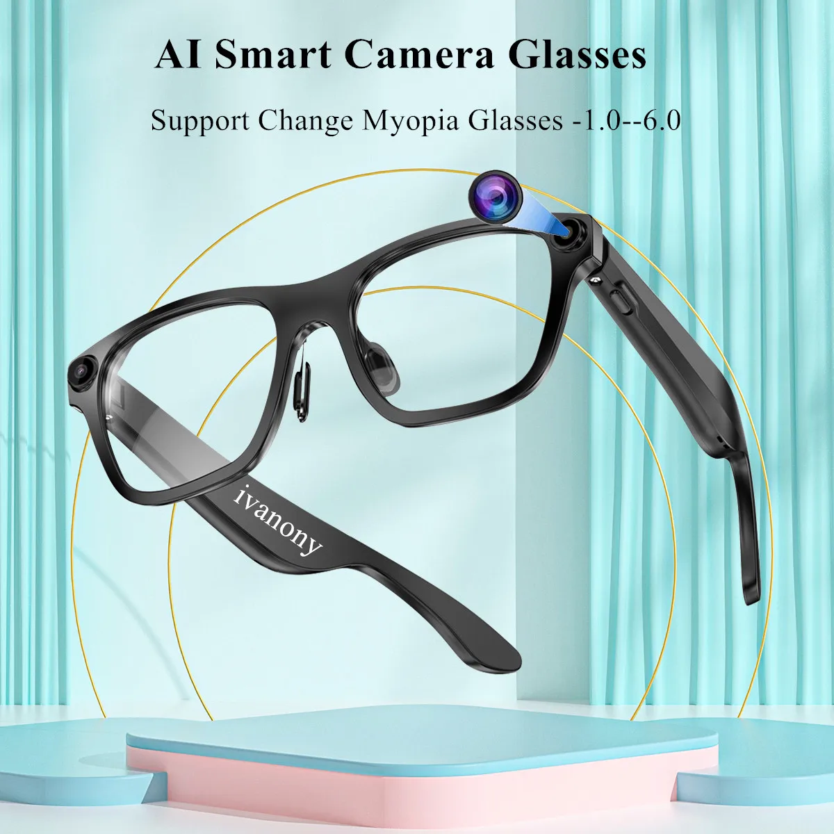 

Smart Video Glasses Support Prescrition Lens WIFI Translate AI Image Recognition Translation Bluetooth Call Smart Glasses Man