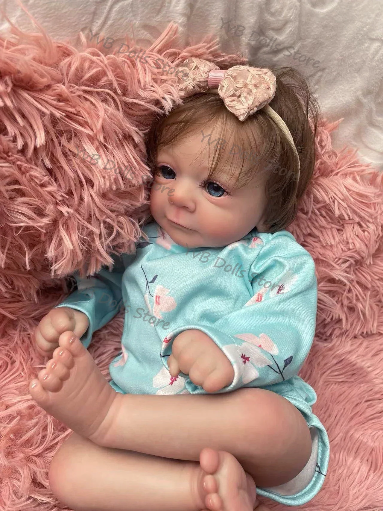 18'' Felicia al geschilderd afgewerkte herboren babypop hetzelfde als afbeelding levensecht zacht aanvoelend handwortelhaar zichtbare aderen