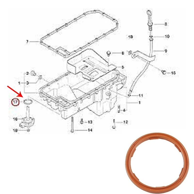 Уплотнительное кольцо датчика уровня масла двигателя для-BMW E31 E39 E46 E65 323I Z8