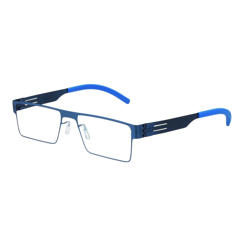 2025 Ultralight Men's Stainless Steel Glasses Frame Narrow Square Business Spectacle No-Screw Design German Brand Eyeglasses