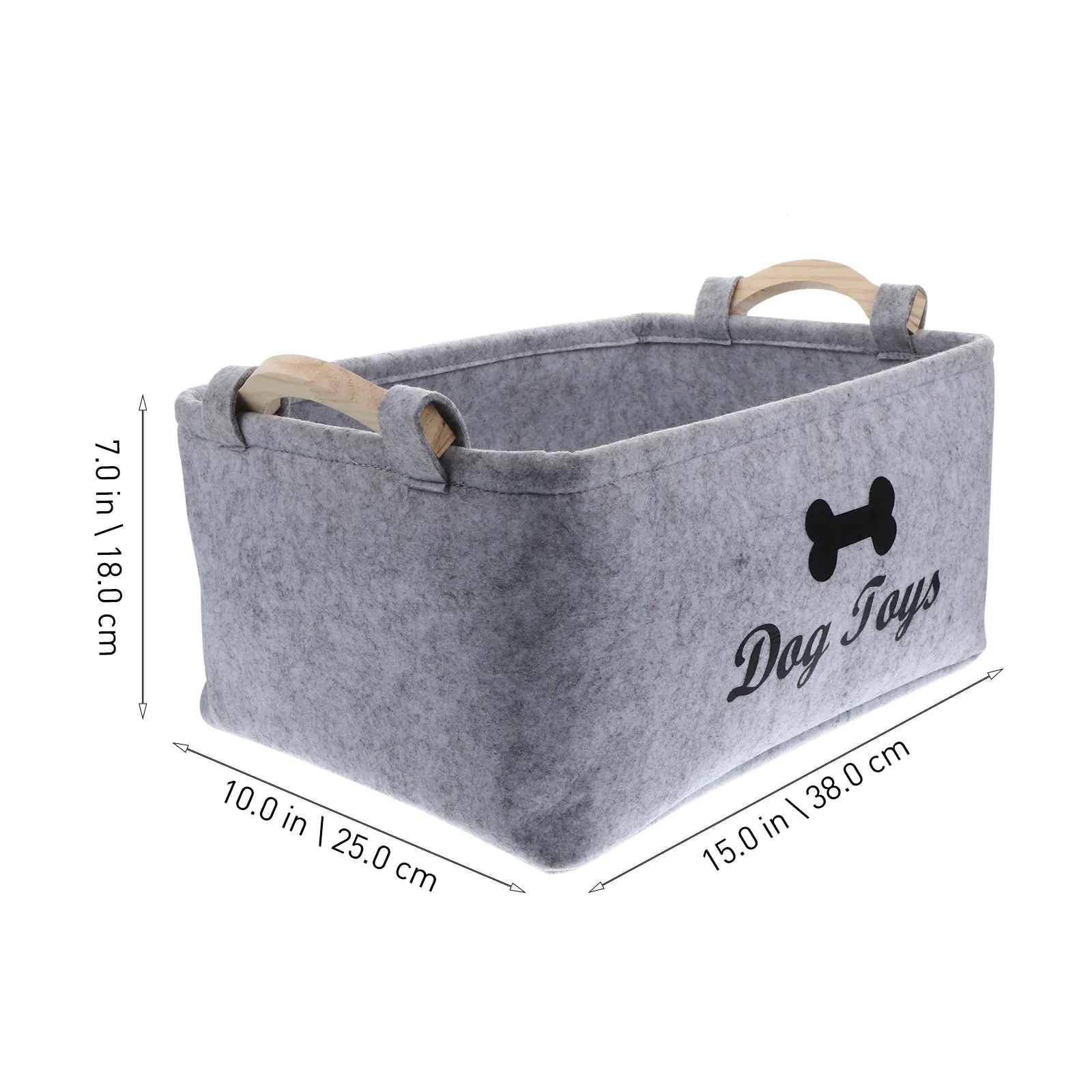 Felt Kid Toy Storage Box Accessory Storage Bin Dog Treat Storage Storage Basket Pet Supply Organizer Container With Handle Home