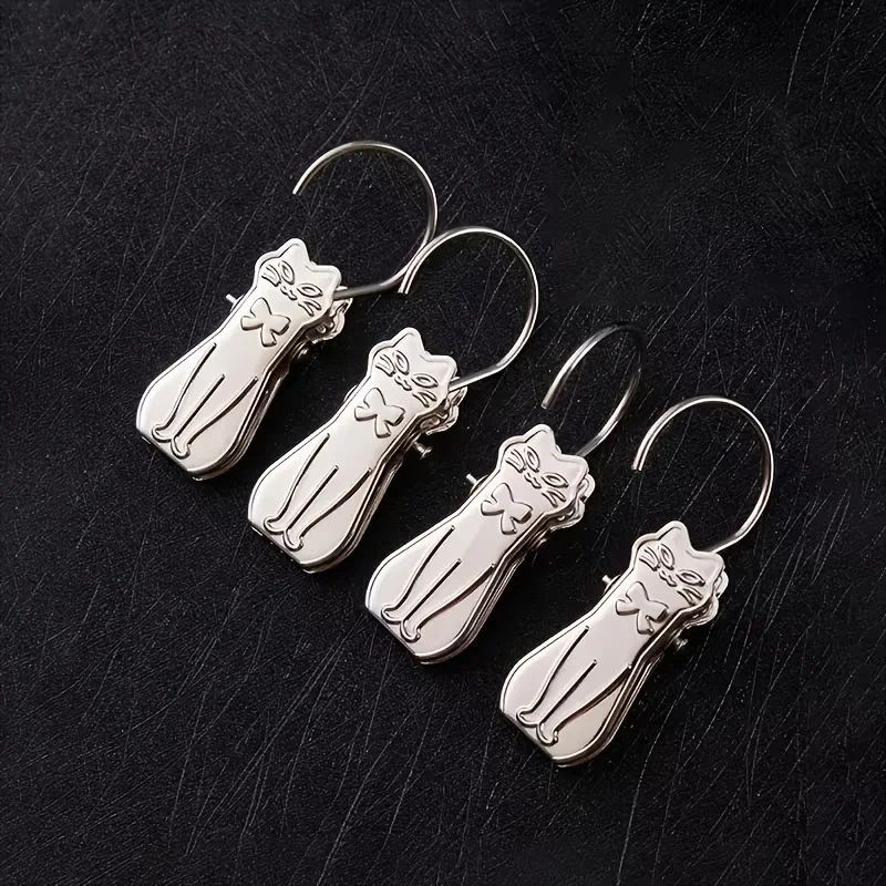 10Pcs Cat-Shaped Curtain Clips, Bohemian Style Iron Curtain Rings, Easy to Install for Curtains & Shower Curtains
