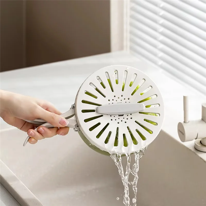 FAST-Multifunctional Folding Drain Basket,Fruit & Vegetable Washing Bowl, Plastic Colander With Water-Filtering Basin