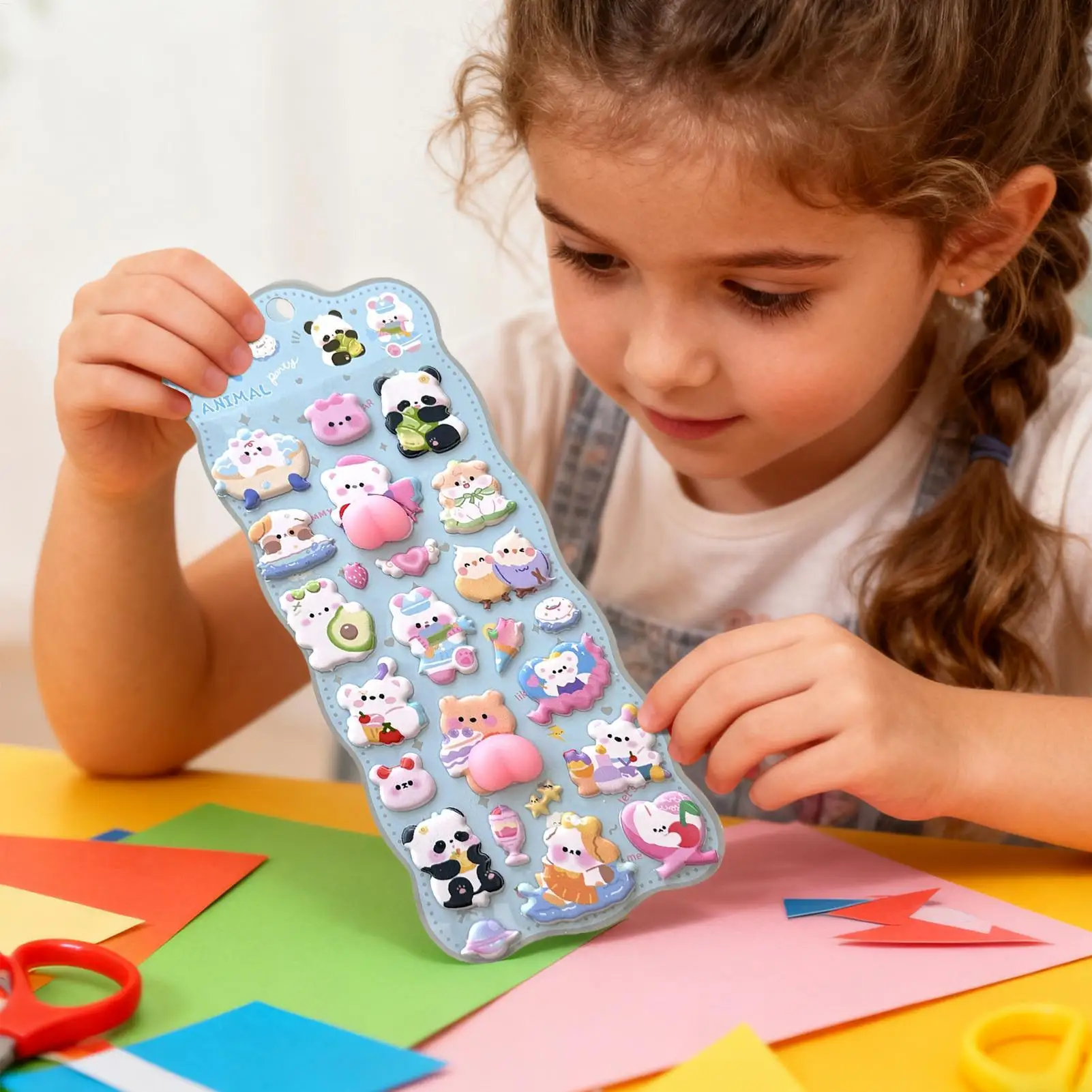 Thick Cotton candy shape Stickers Kawaii Japanese Sticker for Teens Large 3D Squishes Sticker 3D Decals Scrapbooking Supplies