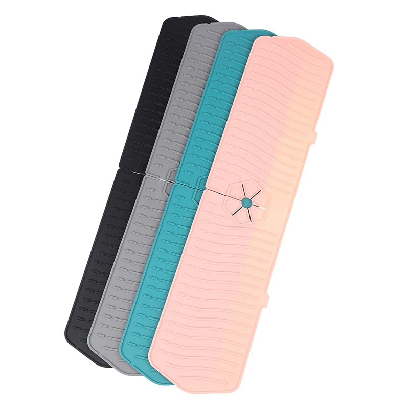 Silikon musluk Mat musluk su yakalayıcı Mat mutfak musluk lavabo sıçrama koruyucu lavabo boşaltma pedi musluk damlama koruyucu arkasında