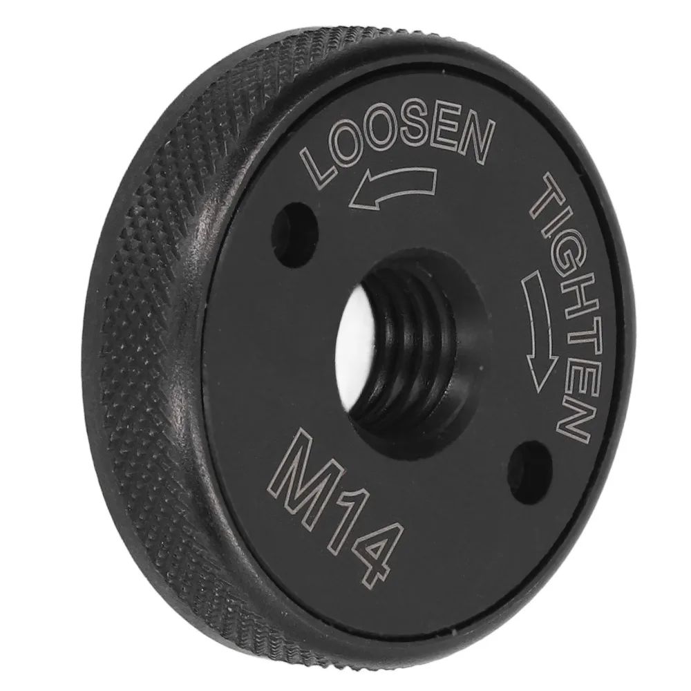 Precise M14 Thread Angle Grinder Flange Nut Black Quick Change Self Locking Flange Nut Quick Release Flange Nut Replacement Part