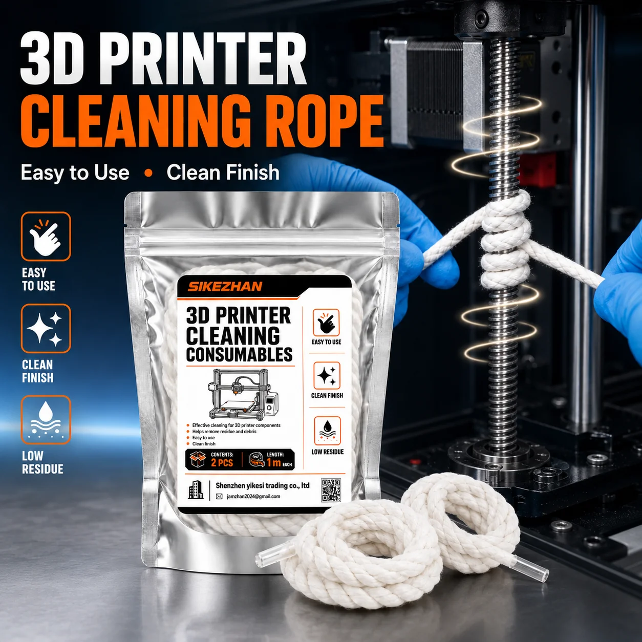 3D-Drucker Reinigungsfilament 1M Düsenreiniger-Seil Extruder-Reinigungswerkzeug zur Entfernung von Staubrückständen für FDM 3D-Druckzubehör