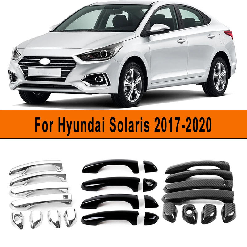 

Car Door Handle Covers Trim Overlay Styling Sticker Auto Exterior Accessories For Hyundai Solaris 2017-2020 2019 2018