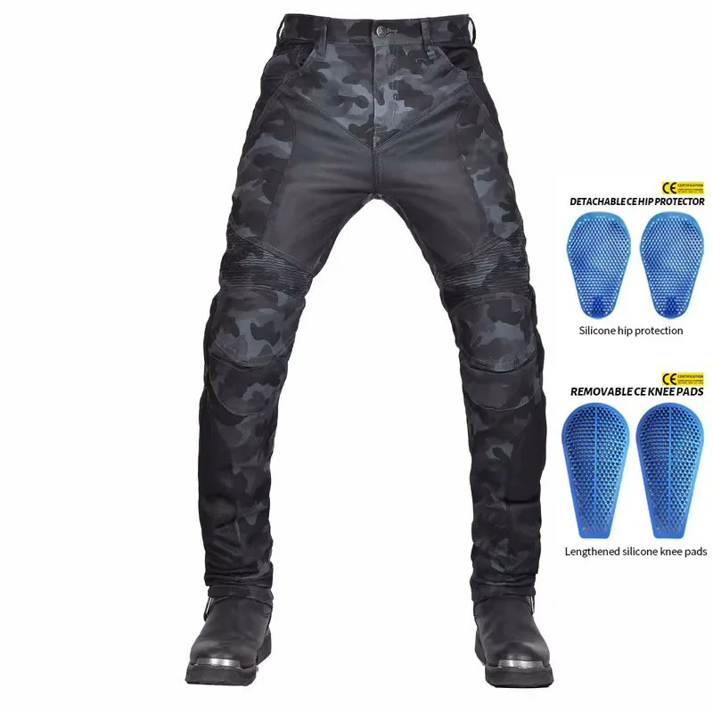 

Camo Dual Spring Summer Riding Collection Classic Denim PK720 Motorcycle Pants Motocicleta Elastic Fit Jeans 4 Gears Choice