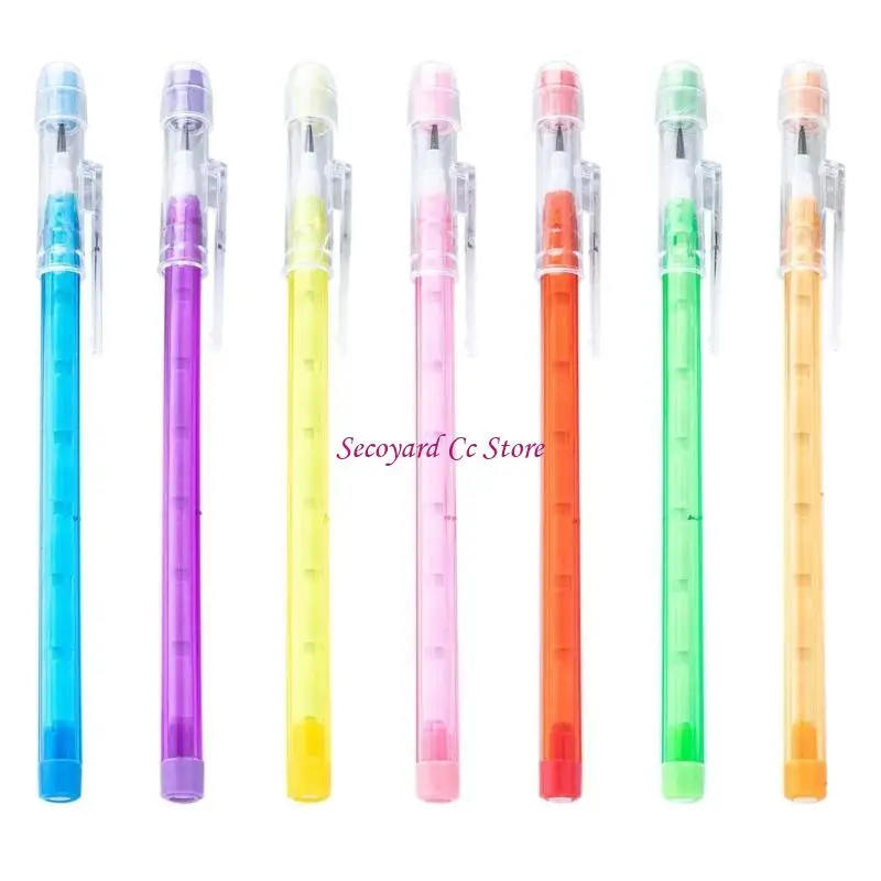 N3UC 10Pcs Pencils Stackable Push Pencil Assortment with Eraser, Not Sharpening Multiple Point Stacking Pencils for Writing