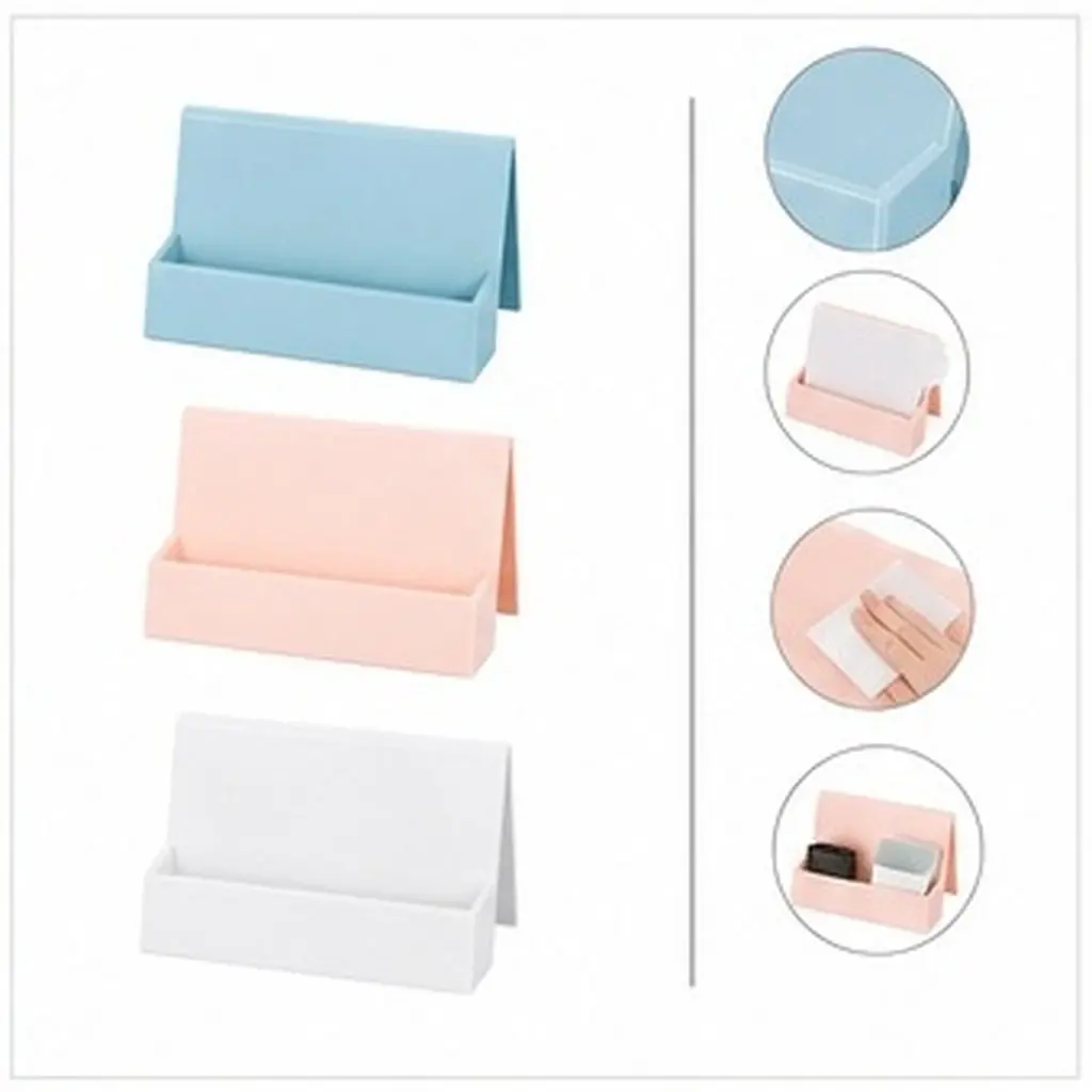 3Pcs Business Card Holder Display Stand Compact Multipurpose Rack for Desk Table Reception Area Easy Clean Professional