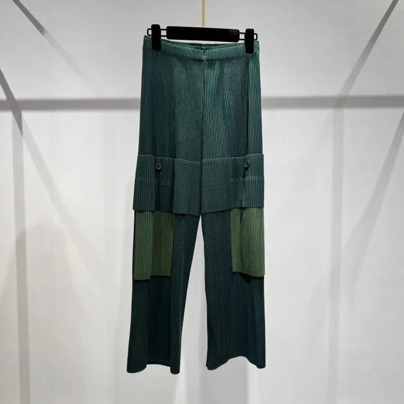

Miyake Pleated Women's Pants 2026 New Solid Color Work Casual Sweatpants Slim Thin Hundred Loose Straight Pants Stretchy Clothes