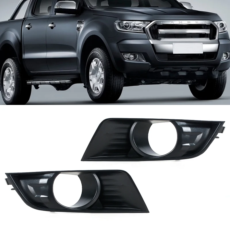 Fog Lamp Grill Frame Panel Cover For Ford Ranger pickup 2015 Car Chrome Front Fog Light Trim Cover Car Fog Light Grill Bumper