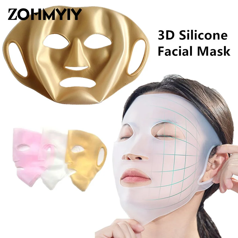 3D Silicone Mask Face Women Skin Care Tool Hanging Ear Face Mask Gel Sheet Reusable Lifting Anti Wrinkle Firming Ear Fixed Tools